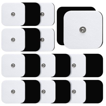 TENS Unit Pads, Replacement Pads Electrode Patches for Electrical Stimulation, Self Adhesive, Non Irritating Stim Pads Design, 2"X2" 20pcs