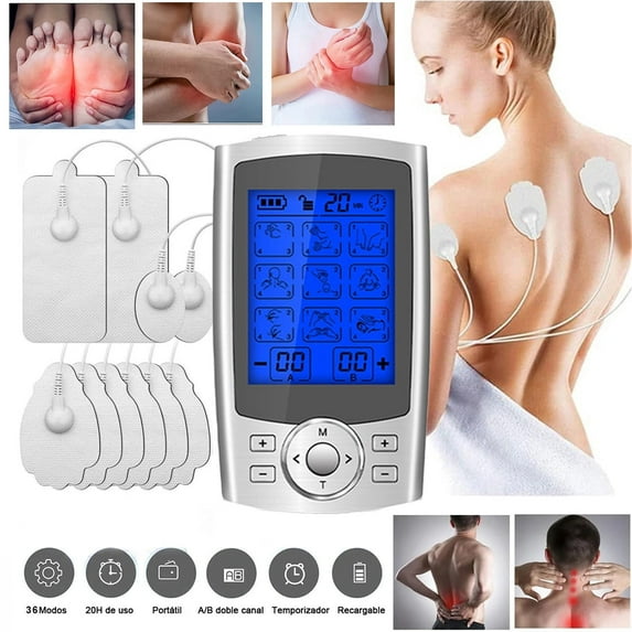 TENS Unit Rechargeable Muscle Stimulator EMS Dual Channel with 10 Reusable Electrode Pads 36 Modes for Back Neck Pain Muscle Therapy Pain Management Pulse Massager (Escalate)