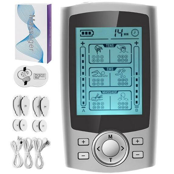 TENS Unit Rechargeable Muscle Stimulator EMS Dual Channel with 10 Reusable Electrode Pads 36 Modes for Back Neck Pain Muscle Therapy Pain Management Pulse Massager (Escalate)