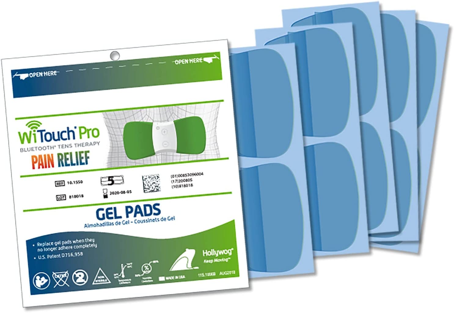 TENS Unit Replacement Gel Pads, Witouch Pro & Aleve Direct Therapy TENS