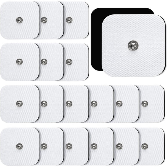 TENS Unit Replacement Pads, 40PCS 3.5mm Snap Electrode Pads, Self-Adhesive Electrode Reuse More Than 30 Times, Compatible with TENS Devices with 3.5mm Connetor