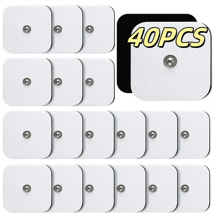TENS Unit Replacement Pads,40PCS 3.5mm Snap Electrode Pads,Self-Adhesive Electrode Reuse More Than 30 Times,Compatible with TENS Devices with 3.5mm Connetor