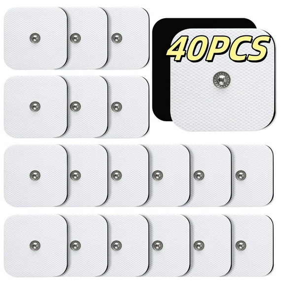 TENS Unit Replacement Pads,40PCS 3.5mm Snap Electrode Pads,Self-Adhesive Electrode Reuse More Than 30 Times,Compatible with TENS Devices with 3.5mm Connetor