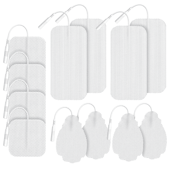 FRESHDEW TENS Unit Electrode Pads, 12Pcs Reusable TENS Electrode Pads for EMS, 3 Sizes