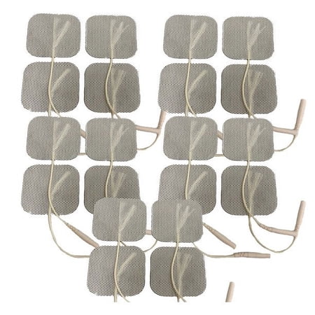 TENS Wired Electrodes Compatible with TENS 7000, TENS 3000 - 20 Premium 2"x 2" Wired Replacement Pads for TENS Units