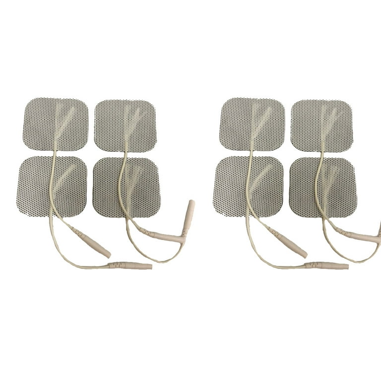 TENS Wired Electrodes Compatible with TENS 7000, TENS 3000 - 8 Premium  2x2 Wired Replacement Pads for TENS Units - Intensity TENS Brand 