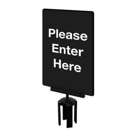 TENSABARRIER S01-P-33-7X11-V-HDSB-1701-33 Acrylic Sign,Black,Please Enter Here