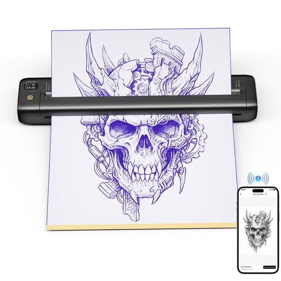 TENSPEED F81s Wireless Tattoo Stencil Printer, Thermal Transfer for Artists and Beginners with Bluetooth and Usb, Black