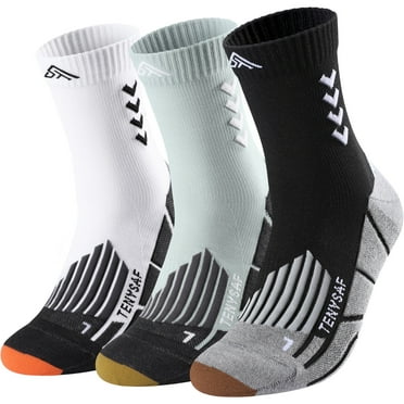 TENYSAF Compression Crew Running Socks: Athletic Socks for Men Women with Cushion,3 Pairs Work Hiking Basketball Sport Socks