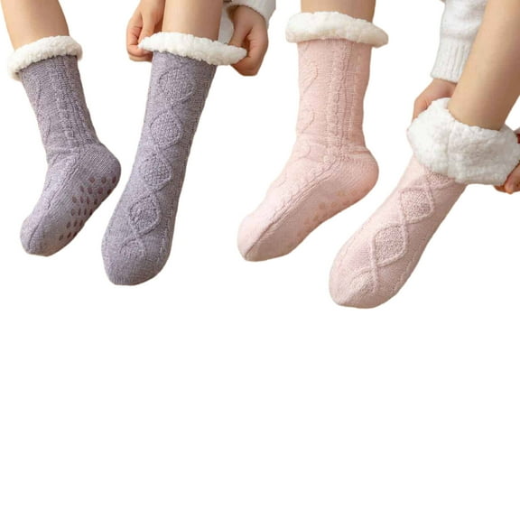 TEOLOLY Socks Comfortable Fit Wool Socks Anti-Slip Sole Grip Socks,Style3