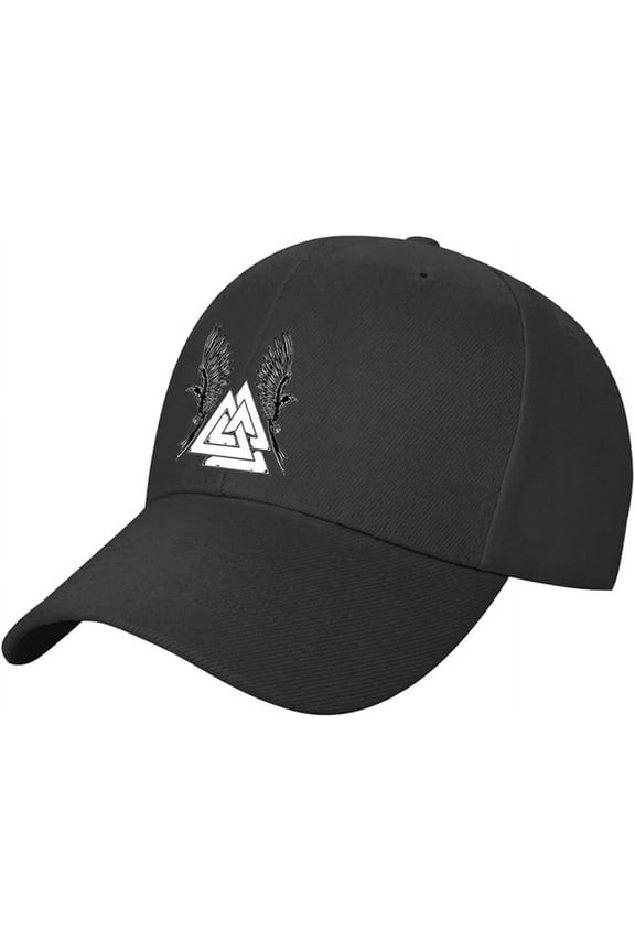 TEPANMEE Sons of Odin Baseball Cap Viking Golf Sports Outdoor Cap for Men & Women, Valhalla Trucker Cap, Cotton Adjustable Snapback Cap, Black Retro Leisure Sun Cap,Raven