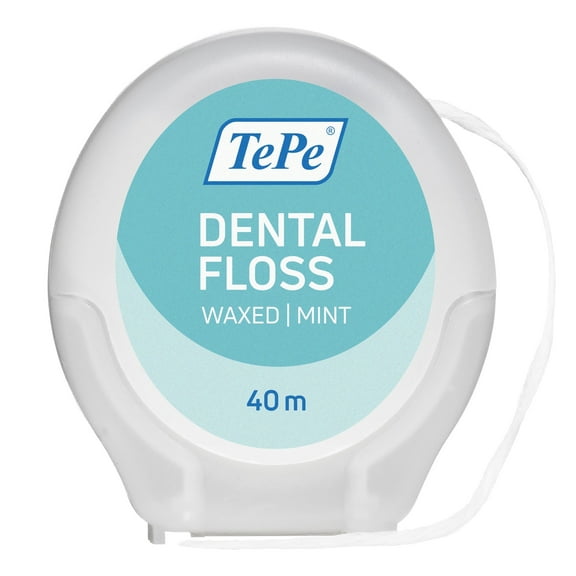 TEPE Dental Floss, Sustainable Waxed Mint Tooth Floss, Strong Expanding Dental Floss, 40m