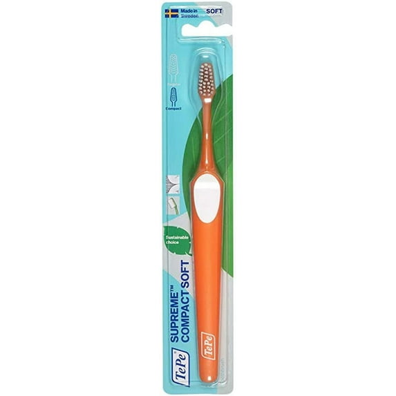 TEPE Supreme Compact Soft Toothbrushes – Soft Bristle Sustainable Toothbrush 1 Brush