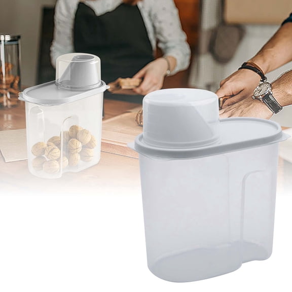 TEPgvh Airtight Grain Storage Jar Modern Kitchen Container Eco Friendly Material Canister Dry Food Pantry Organizer Kitchen Storage Accessory D-21cm