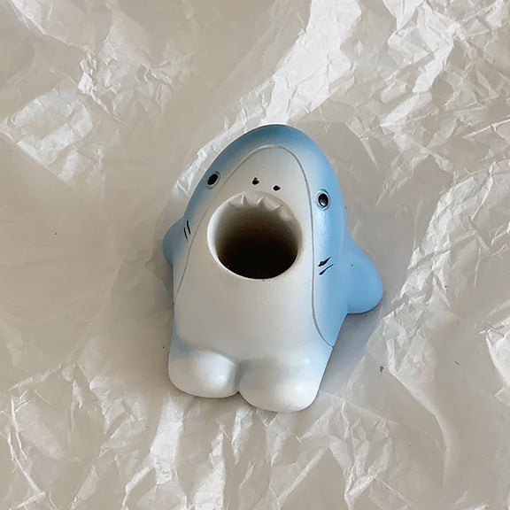 TEPgvh Cartoon Animal Toothbrush Holder Dog Shark Resin Stand Cute Bathroom Organizer Open Mouth Design Rack Home Bath Decor Accessory B-5X6cm