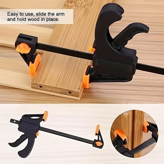 TEPgvh Heavy Duty G Clamp 4 Inch Quick Release Woodworking Clip Metal Construction Fixing Tool Carpentry DIY Project Clamp Woodworking Fastening Accessory Black-19.5X10.5CM
