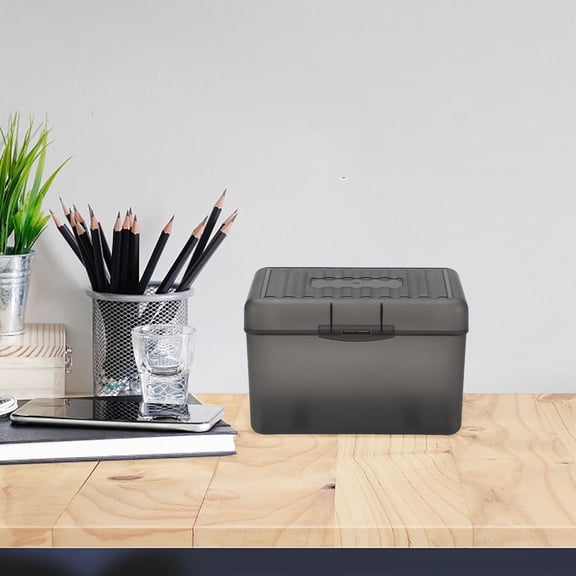 TEPgvh Index Card Storage Box 3 X 5 Inch Holder Organizer 250 Card Capacity Case Flip Top Note Card Box Office School Stationery Accessory F-14.5X9X8.5cm