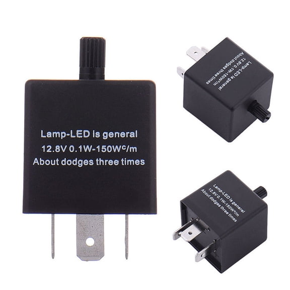 TEPgvh LED Flasher Relay CF13 Turn Signal Blinker 12V Flash Module CF14 Adjustable Relay Car Motorcycle Light Accessory Black-One Size