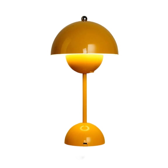 TEPgvh Modern Mushroom Touch Desk Lamp, Rechargeable Flower Bud Night Light with Dimmer,Yellow,B