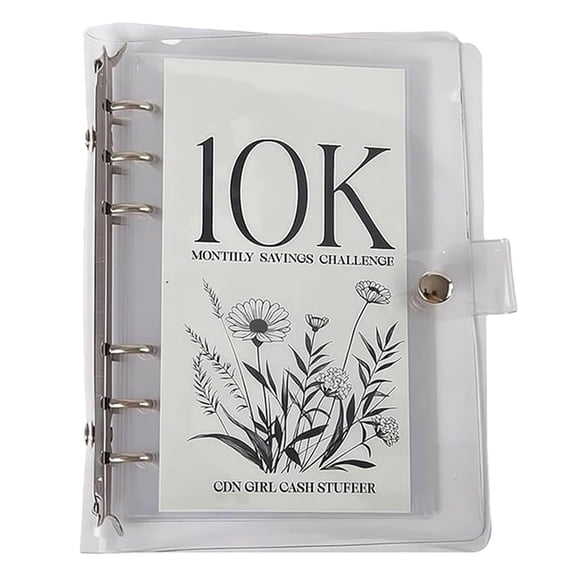TEPgvh Office Craft Stationery 12-Month Envelope Saving Challenge Binder 12 Month Envelopes Saving Budget Book With Envelopes Easy And Funny Way To 2.5K/5K/ Loose Leaf Book White3 - One Size