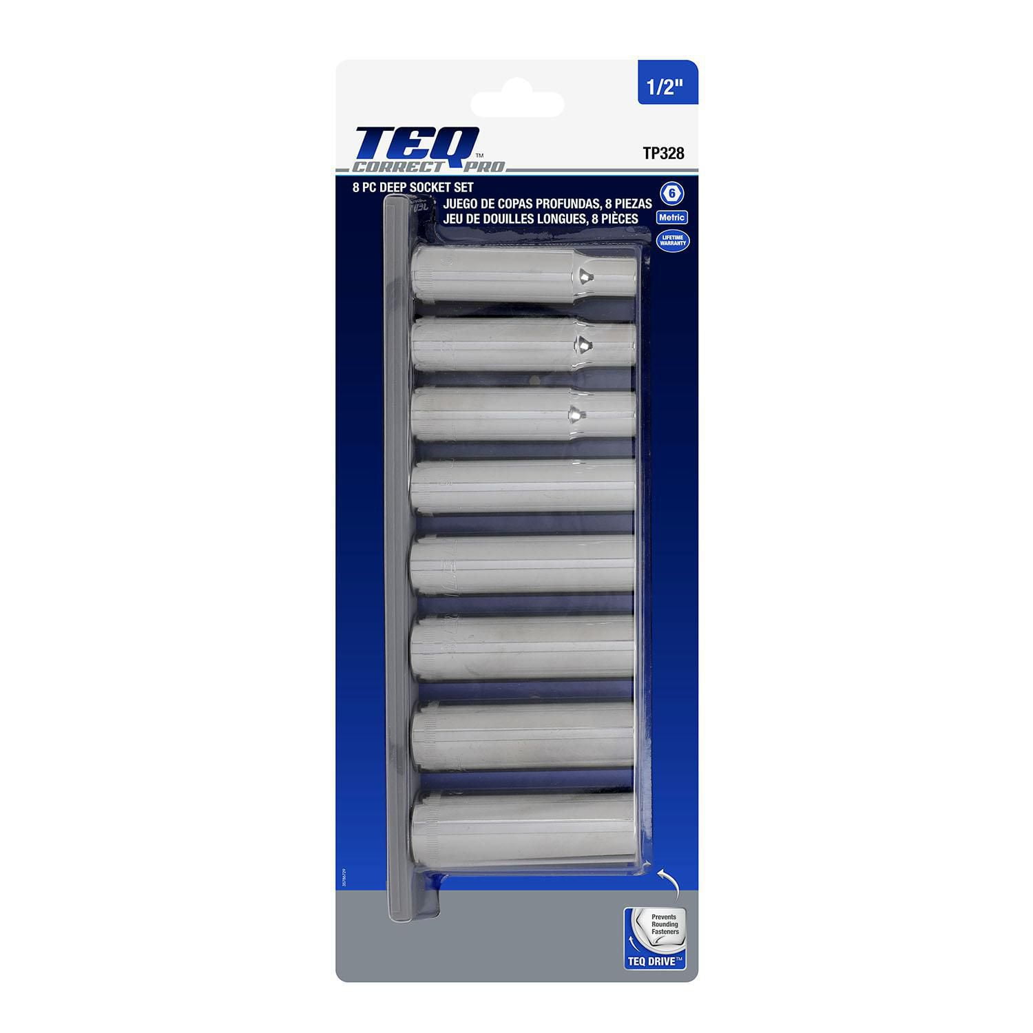 TEQ Correct Professional Deep Socket Set Metric 1/2" Drive 8