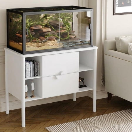 TEQIN 120-Gallon Reptile Enclosure,Front-Opening Glass Terrarium reptile habitat for Bearded Dragons, Snakes and Lizards,Reptile Terrarium With Screen Ventilation Top,Easy Assembly