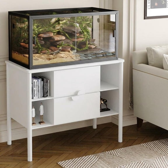 TEQIN 120-Gallon Reptile Enclosure,Front-Opening Glass Terrarium reptile habitat for Bearded Dragons, Snakes and Lizards,Reptile Terrarium With Screen Ventilation Top,Easy Assembly