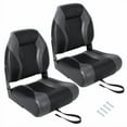 thumbnail image 1 of TEQIN 2 Pack Folding Boat Seats, High Back Folding Boat Seats, Fishing Boat Chairs With Thick Sponge Padding, Hinge & Fold-Down Design for Speedboat, Canoe, Sightseeing Boats, 1 of 9