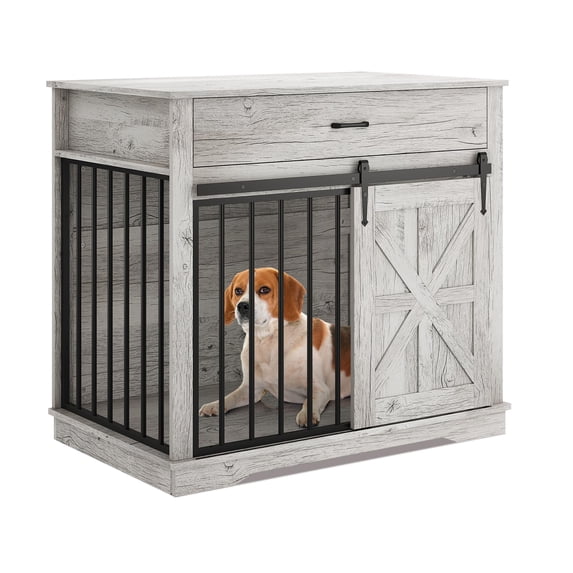 TEQIN 37.8" Dog Crate Furniture, Heavy Duty Dog Crates Dog Cage Furniture For Small/Medium, Dog Kennel Furniture Dog Furniture Crate Indoor As TV Stand