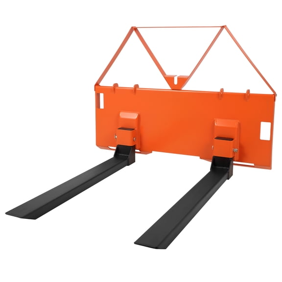 TEQIN 46" Pallet Forks,2600 lbs Quick-Attach Skid Steer Forks with Trailer Hitch Ball,Heavy Duty Pallet Forks, Tractor Bucket Forks for Farms & Warehouses