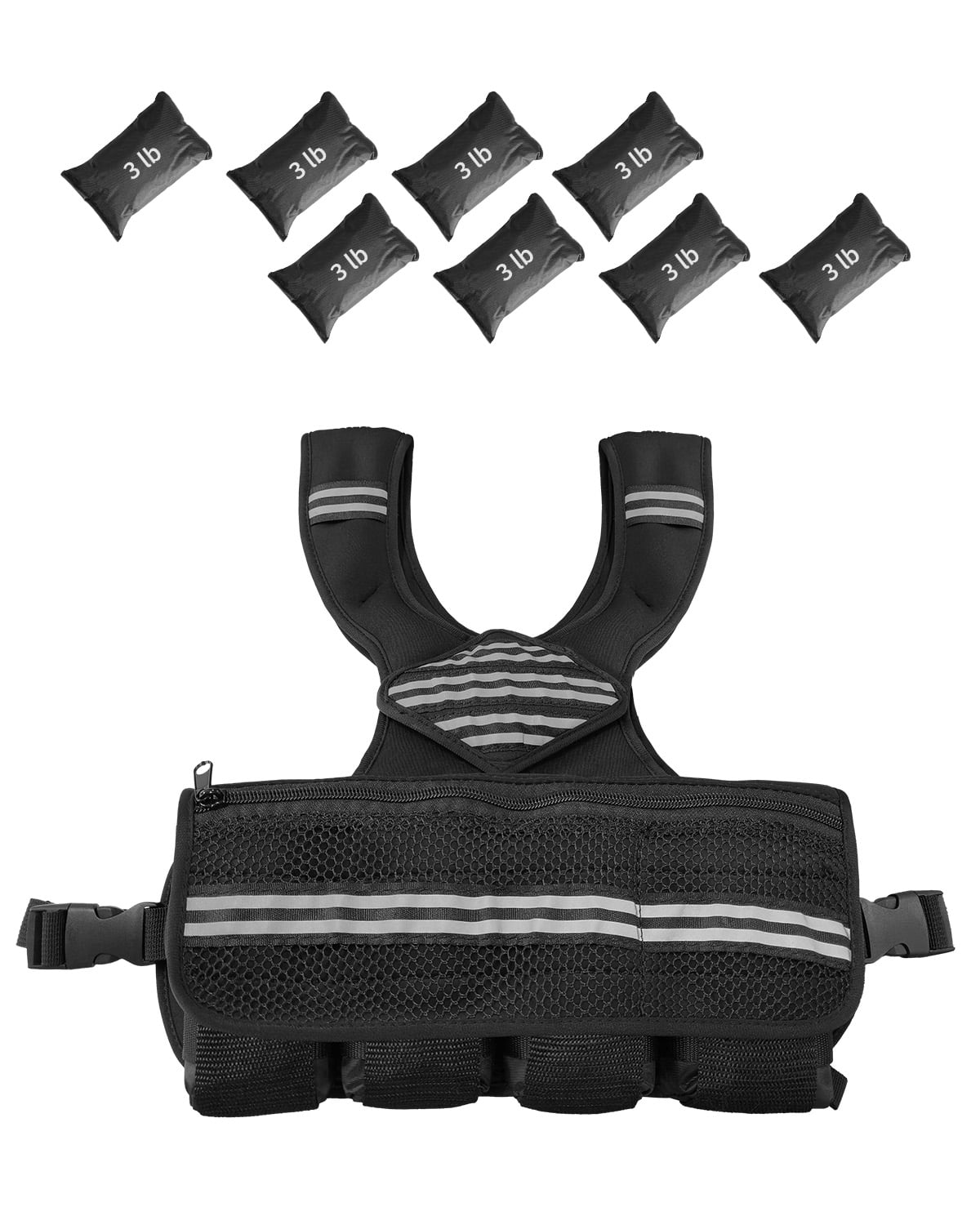 TEQIN Adjustable Weighted Vest Weights 6-30 lbs,Washable Weight Vest for Walking Adjust Rucking Vest for Women and Men Home Gym Running Jogging Strength Training Vests