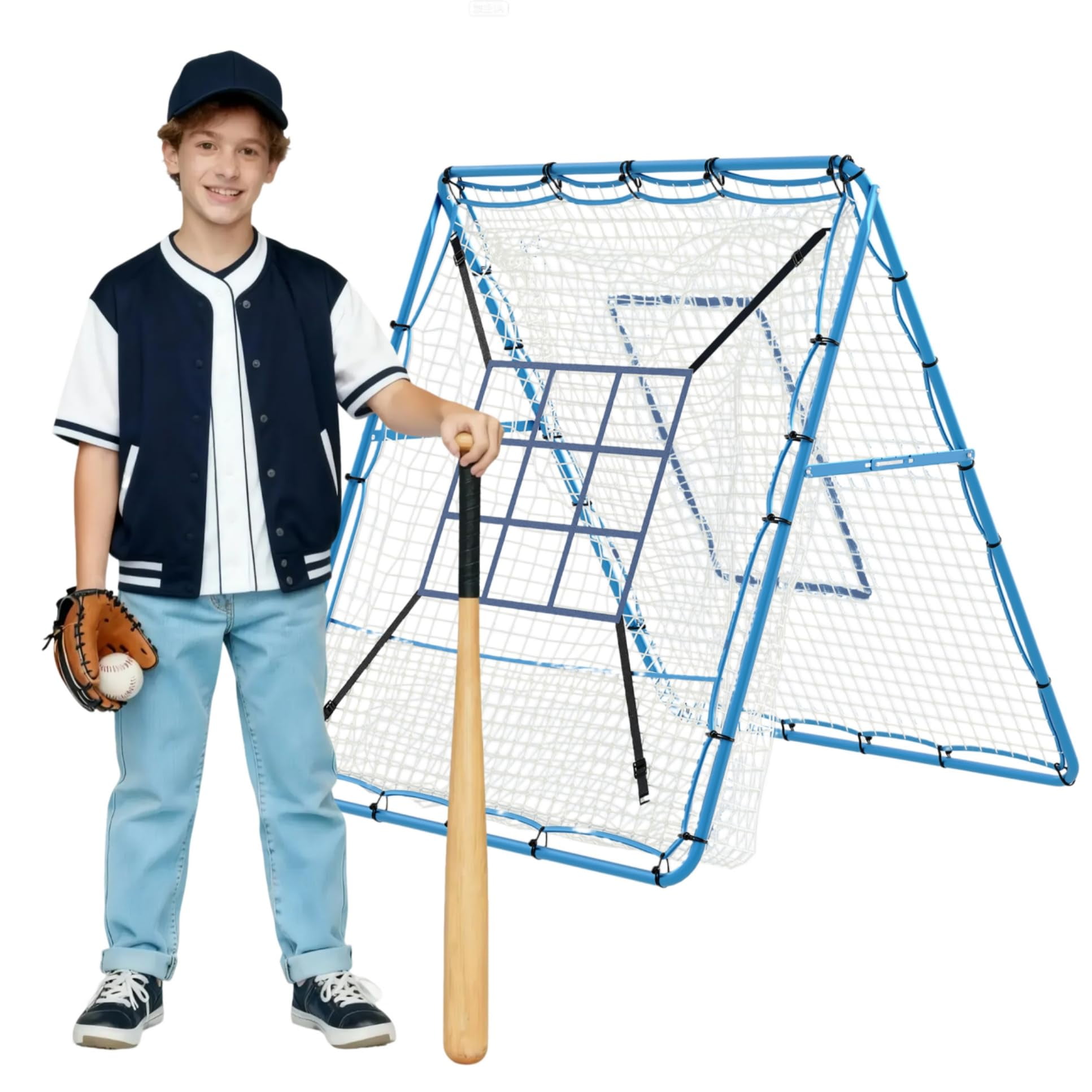 TEQIN Baseball Rebounder Net with Adjustable Angles Pitching, Fielding ...