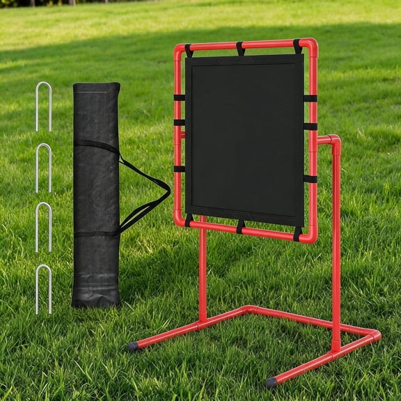TEQIN Baseball Strike Zone Targeted For Plastic Balls, Portable Pitching Targeting Stand With Base, Wifflee Ball Fence With Stable Frame,Strike Zone Net For Outdoor Pitching & Hitting Training Game