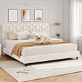 thumbnail image 1 of TEQIN Bed Frame with Upholstered Wingback Headboard,Heavy-Duty Platform Bed Frame, Wooden Slat Support No Box Spring Needed,, Easy Assemnly, 1 of 6