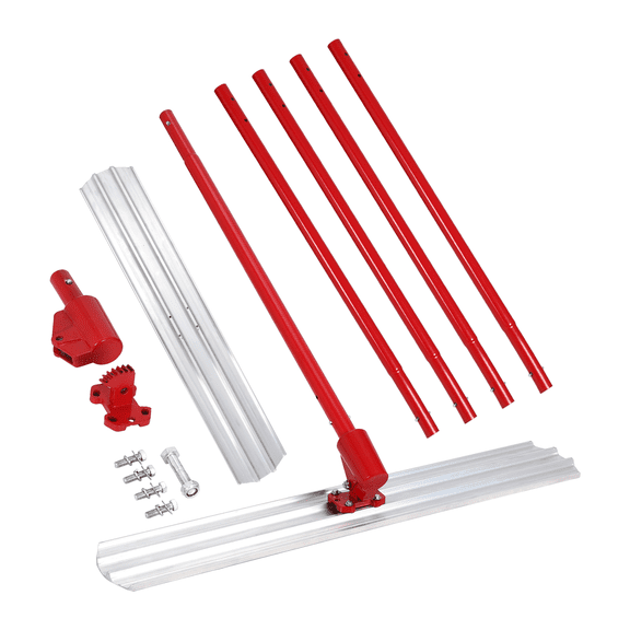 TEQIN Bull Float Aluminum Alloy Concrete Float,48"x8" Round End Board Kit Trowel Tool Cement Tools Bull Float Concrete With 4 Handle