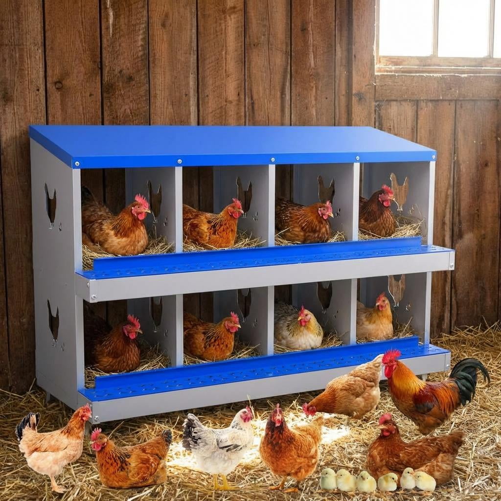 Nested Pull Box TEQIN Chicken Nesting Box, 6-10 Compartment Nesting Box,Metal Chicken ...