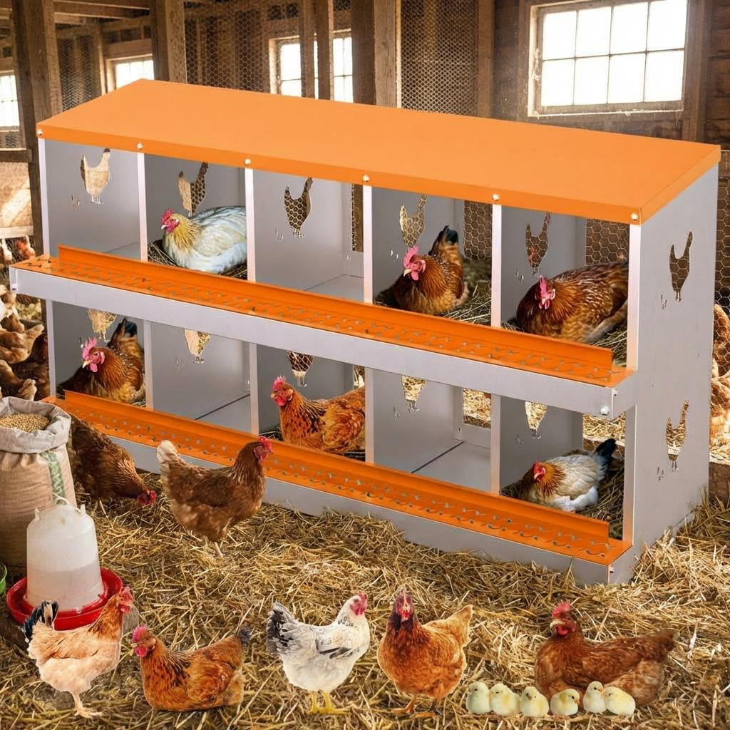 Nested Pull Box TEQIN Chicken Nesting Box, 6-10 Compartment Nesting Box,Metal Chicken ...