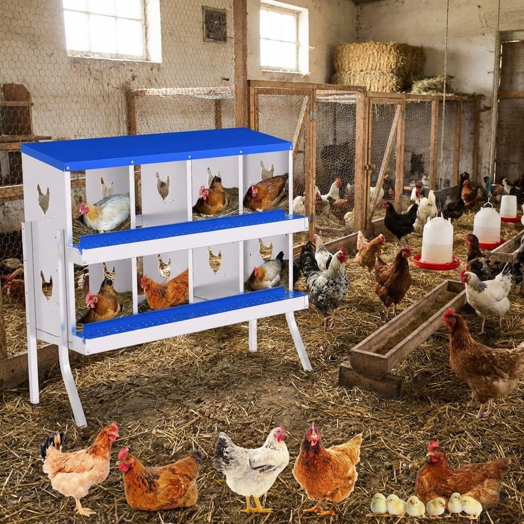 Nested Pull Box TEQIN Chicken Nesting Box, 6-10 Compartment Nesting Box,Metal Chicken ...