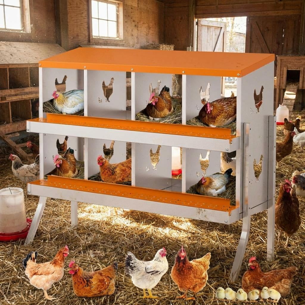 Nested Pull Box TEQIN Chicken Nesting Box, 6-10 Compartment Nesting Box,Metal Chicken ...