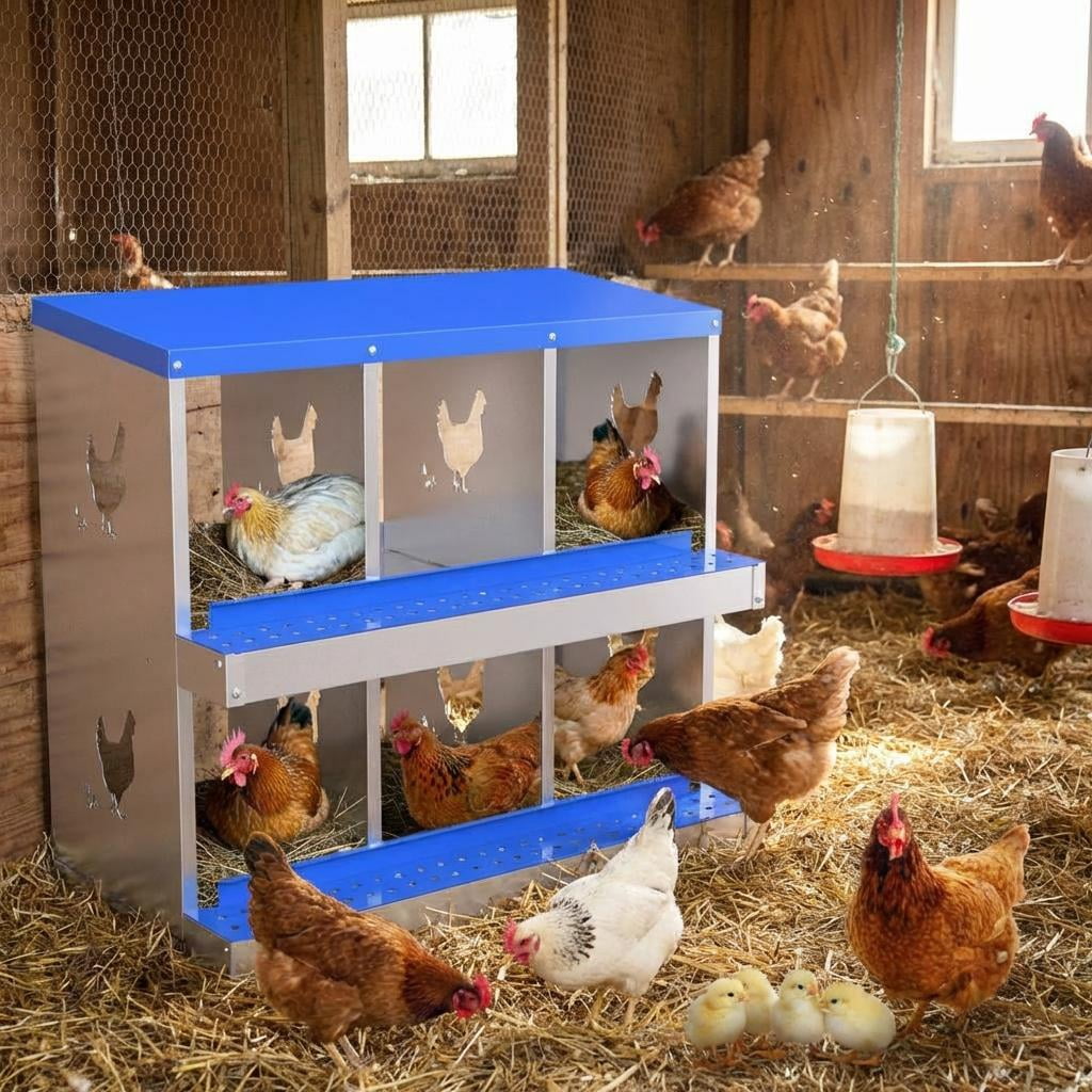 Nested Pull Box TEQIN Chicken Nesting Box, 6-10 Compartment Nesting Box,Metal Chicken ...