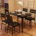 thumbnail image 1 of TEQIN Dining Table Set for 4,Kitchen Table and Chairs Set of 4,Square Dinette Set for 4, 5 Piece Modern Dining Room Table Set for Small Space, Apartment, Black, 1 of 9