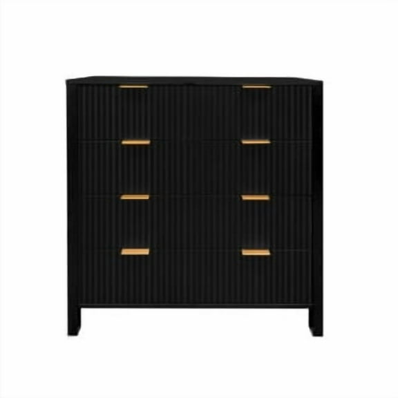 TEQIN Fluted 4 Drawer Tall Wooden Dresser, 36" Tall Modern Chest of Drawers,Smooth Gliding Drawers & Large Capacity Storage Space, Modern Organizer Cabinet for Bedroom or Hallway