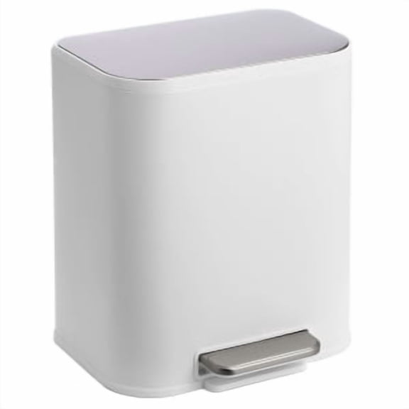 TEQIN Home Recycling Bin,Stainless Steel Kitchen Recycling Bin with Soft-Close Lid Removable Inner Bucket Foot Pedal Soft Close for Office Home Kitchen Garbage Can Trash Bin