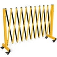 thumbnail image 1 of TEQIN Industrial Expandable Metal Barricade, 6FT/7FT/8FT/11FT, Mobile Safety Barrier Gate, Retractable Traffic Fence,Easily Assembled Safety Barrier with Casters, Flexible Mobile Gate, 1 of 7