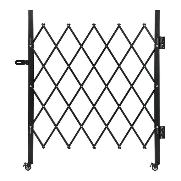 TEQIN Industrial Expandable Metal Barricade, 6FT/7FT/8FT/11FT, Mobile Safety Barrier Gate, Retractable Traffic Fence,Easily Assembled Safety Barrier with Casters, Flexible Mobile Gate
