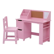 TEQIN Kids Desk and Chair Sets,Kids Study Desk Set with Hutch and Storage, Children Wooden Study Table for 3-8 Years Old, Student Writing Table Computer Workstation