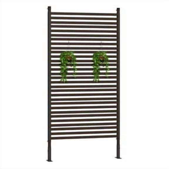 TEQIN Metal Privacy Screen Outdoor Privacy Screen,Decorative Privacy Fence and Room/Garden Divider, Weather-Resistant Freestanding Panel, Decorative Screen Panel for Patio/Garden/ Balcony/Backyard