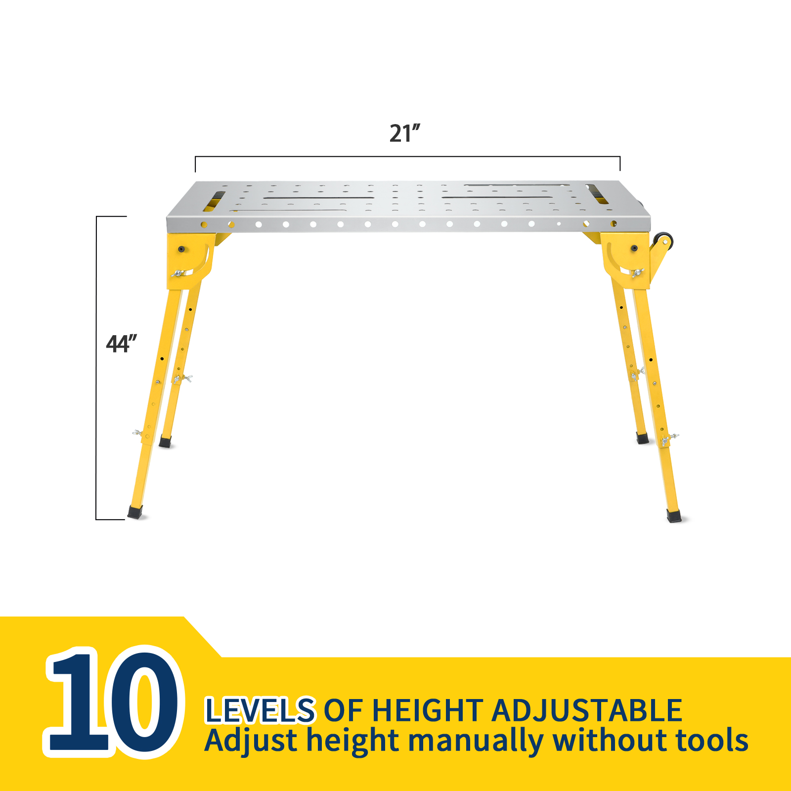TEQIN Portable Work Table Folding Workbench With Adjustable Height ...