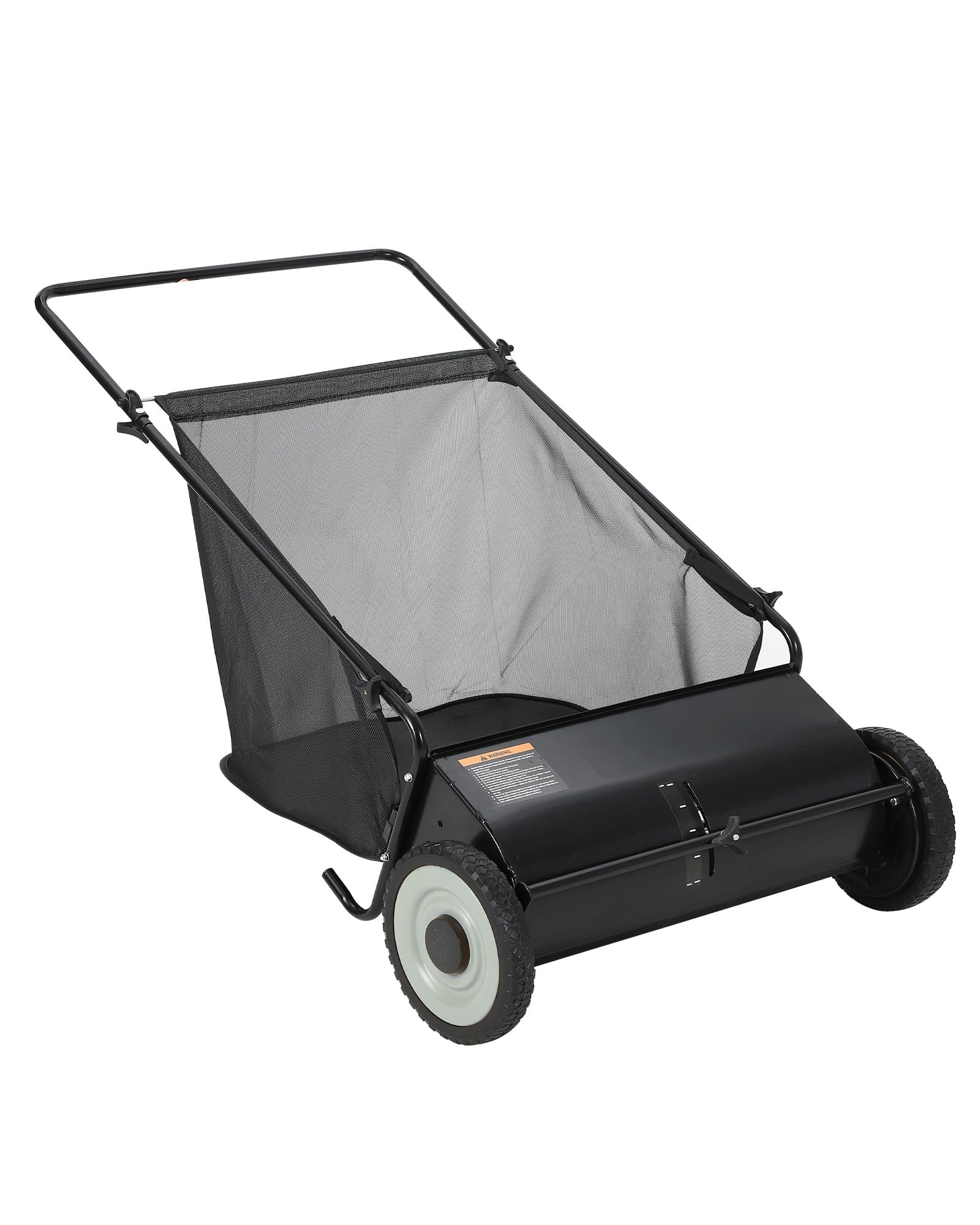 TEQIN Push Lawn Sweeper,21 In Leaf Sweeper With 7 Cu. Ft. Capacity,Adjustable Brush Height & Spinning Brushes, Heavy Duty Yard Sweeper Lawn Sweeper Push For Leaves Grass Cleanup