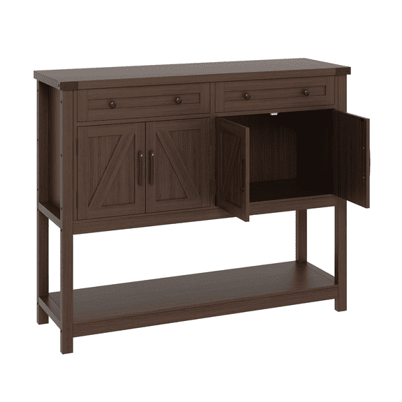 TEQIN Sideboard Storage Cabinet, Buffet Cabinet, Sideboard, Credenza with Bottom Shelves, Farmhouse Buffet Sideboard for Living Room, Entryway